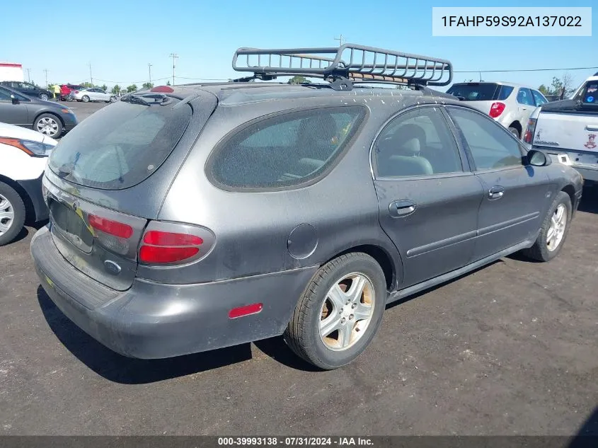 2002 Ford Taurus Sel VIN: 1FAHP59S92A137022 Lot: 39993138