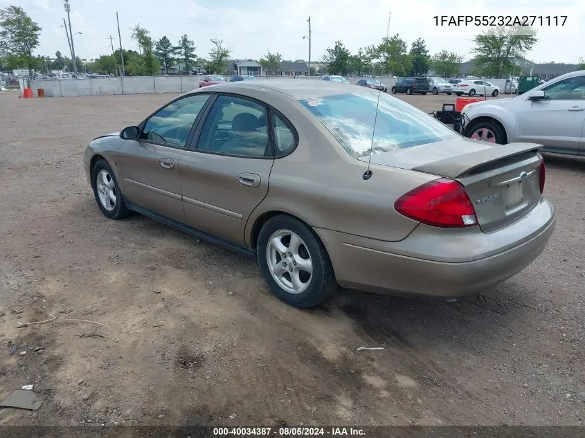 2002 Ford Taurus Ses VIN: 1FAFP55232A271117 Lot: 40034387