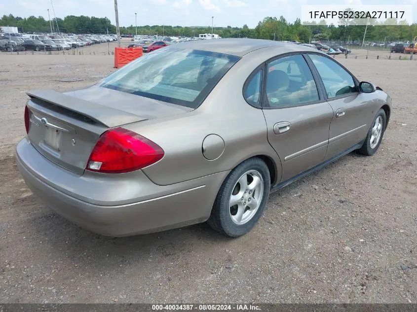 2002 Ford Taurus Ses VIN: 1FAFP55232A271117 Lot: 40034387