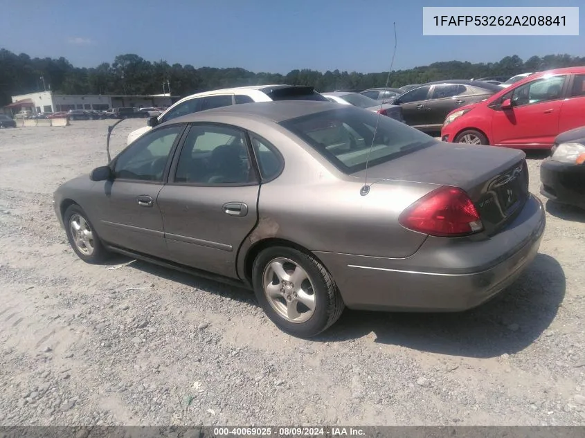 2002 Ford Taurus Se VIN: 1FAFP53262A208841 Lot: 40069025