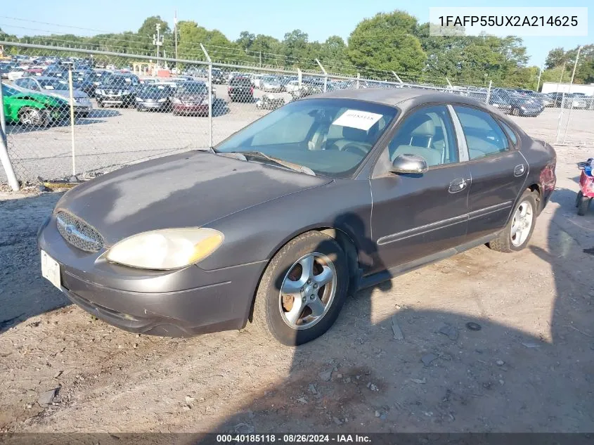 2002 Ford Taurus Ses VIN: 1FAFP55UX2A214625 Lot: 40185118