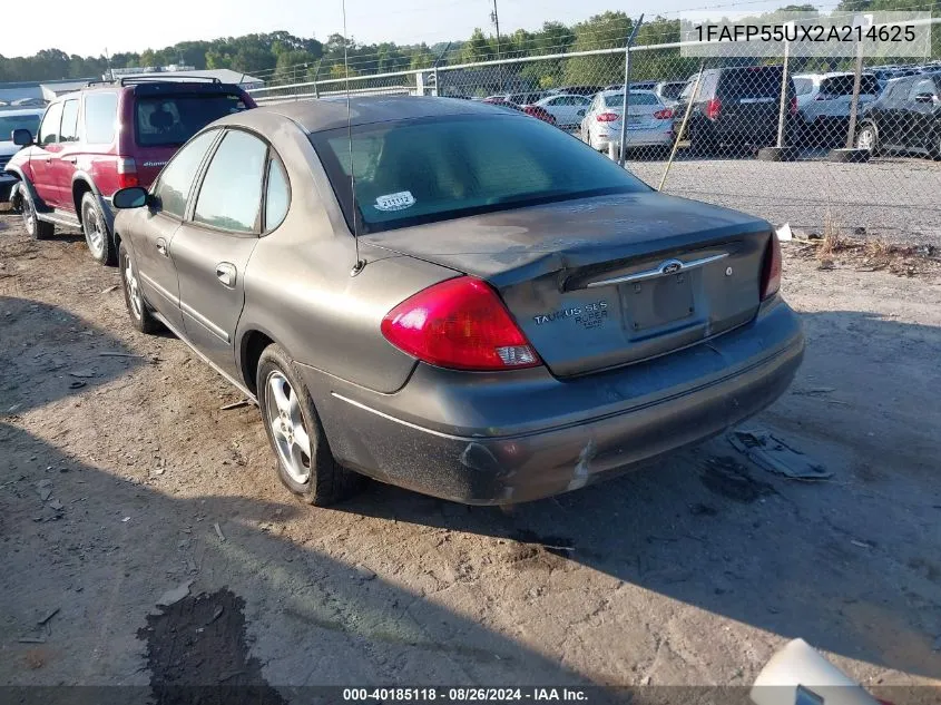 2002 Ford Taurus Ses VIN: 1FAFP55UX2A214625 Lot: 40185118