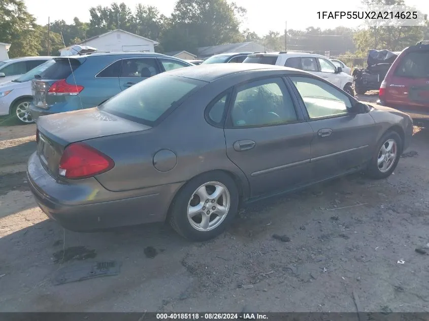 2002 Ford Taurus Ses VIN: 1FAFP55UX2A214625 Lot: 40185118