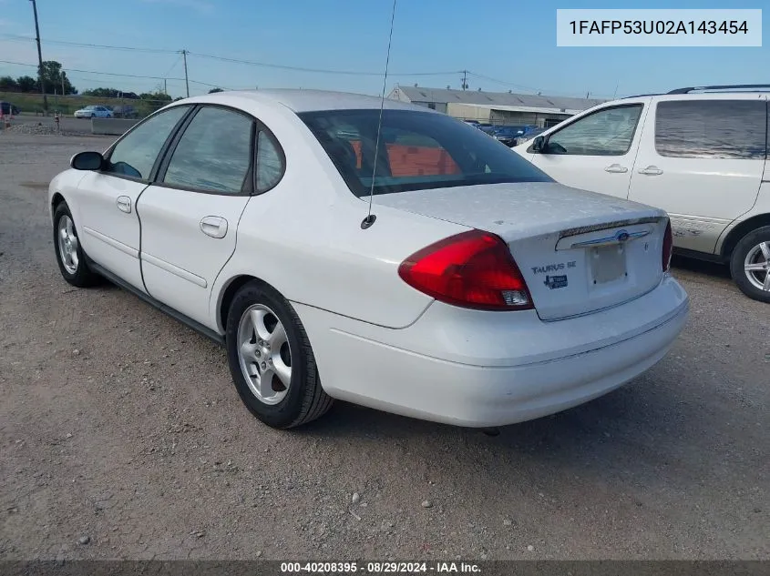 2002 Ford Taurus Se VIN: 1FAFP53U02A143454 Lot: 40208395