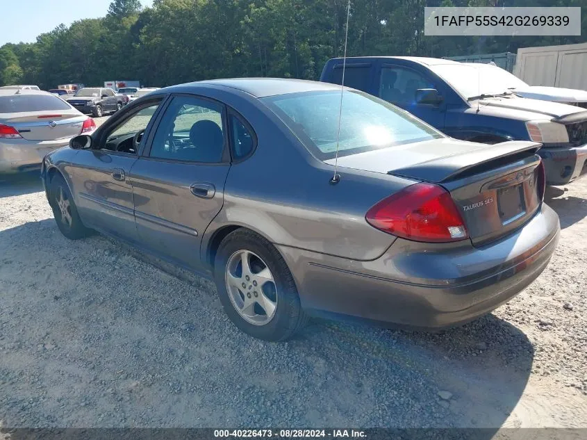 2002 Ford Taurus Ses VIN: 1FAFP55S42G269339 Lot: 40226473