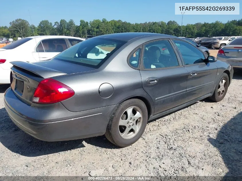 2002 Ford Taurus Ses VIN: 1FAFP55S42G269339 Lot: 40226473