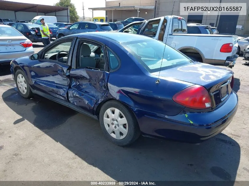 2002 Ford Taurus Lx VIN: 1FAFP52UX2G165587 Lot: 40233959