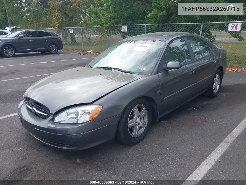 2002 Ford Taurus Sel VIN: 1FAHP56S32A269715 Lot: 40366063