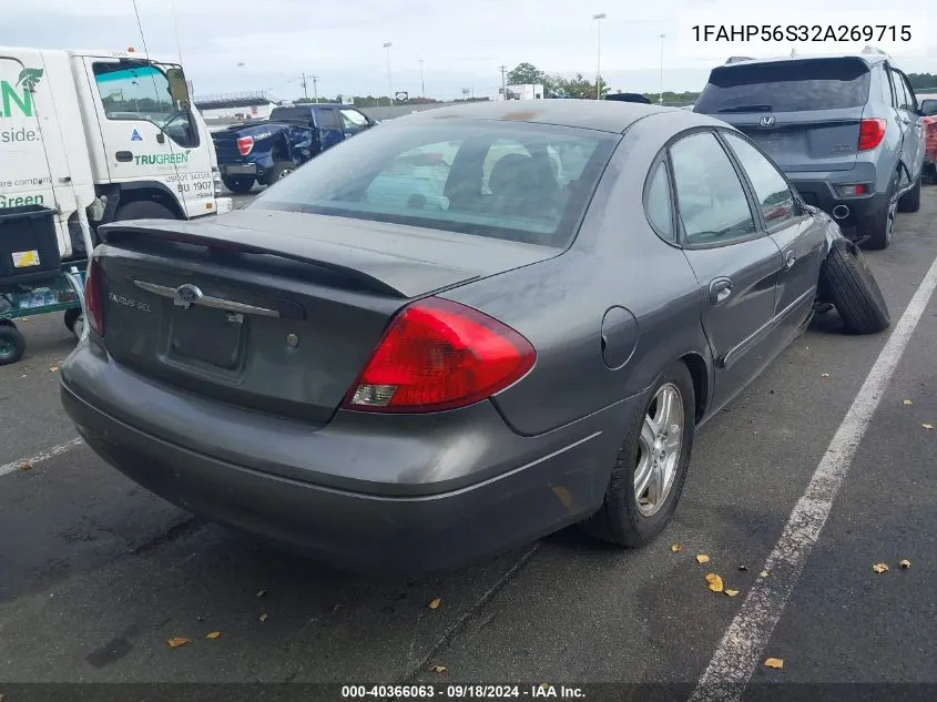 2002 Ford Taurus Sel VIN: 1FAHP56S32A269715 Lot: 40366063