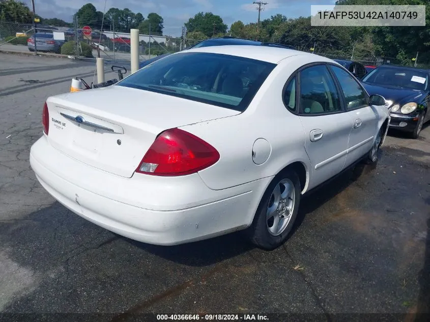 1FAFP53U42A140749 2002 Ford Taurus Se