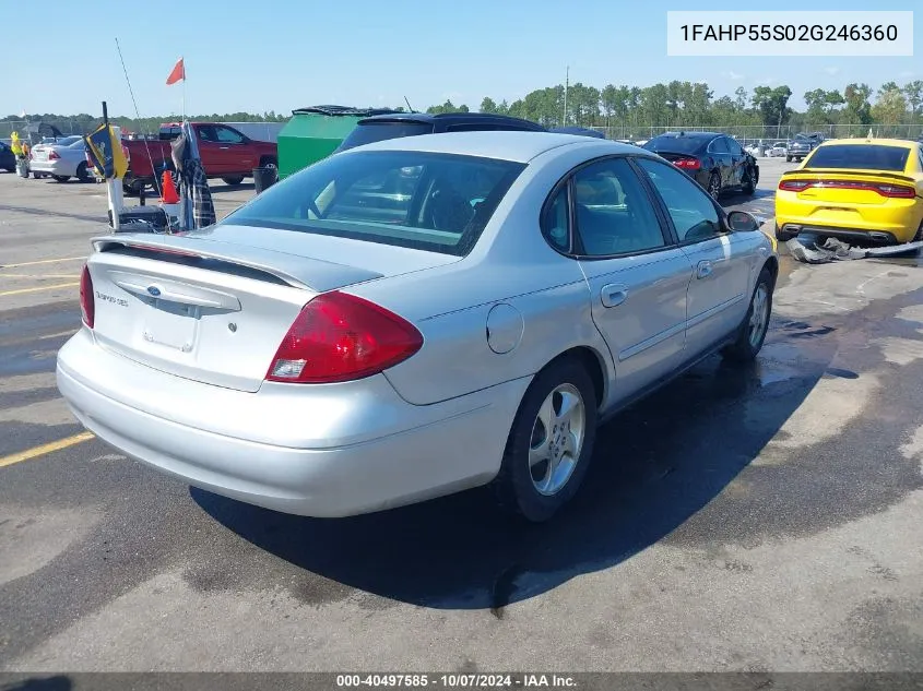 1FAHP55S02G246360 2002 Ford Taurus Ses