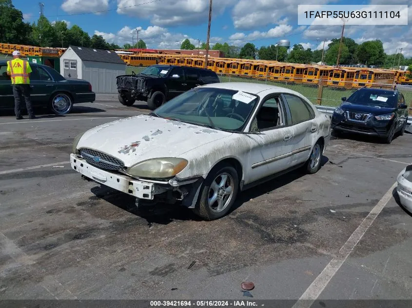 2003 Ford Taurus Ses VIN: 1FAFP55U63G111104 Lot: 39421694