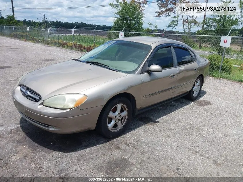 1FAFP55U93A278124 2003 Ford Taurus Ses