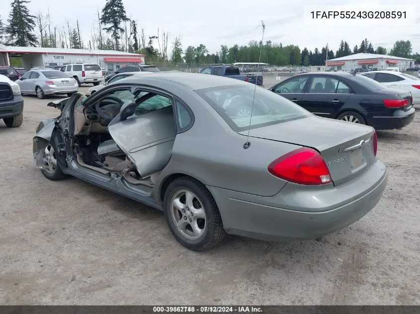 2003 Ford Taurus Ses VIN: 1FAFP55243G208591 Lot: 39867748