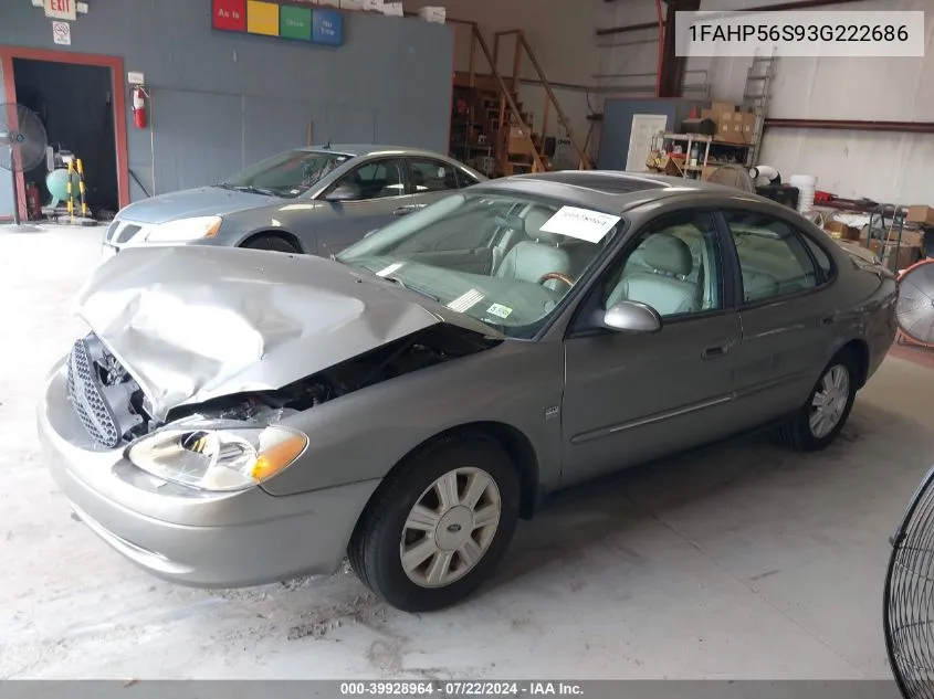 2003 Ford Taurus Sel VIN: 1FAHP56S93G222686 Lot: 39928964