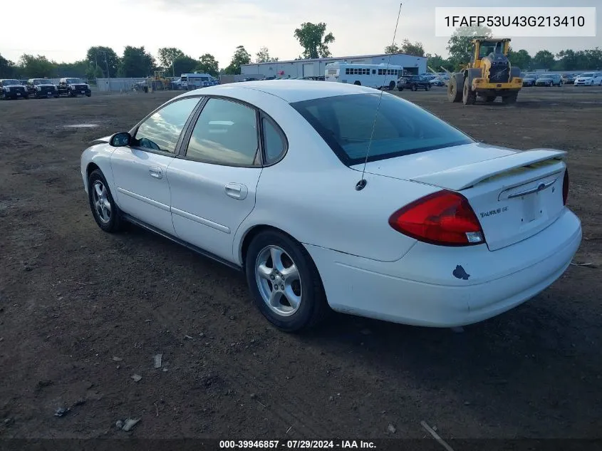 2003 Ford Taurus Se VIN: 1FAFP53U43G213410 Lot: 39946857