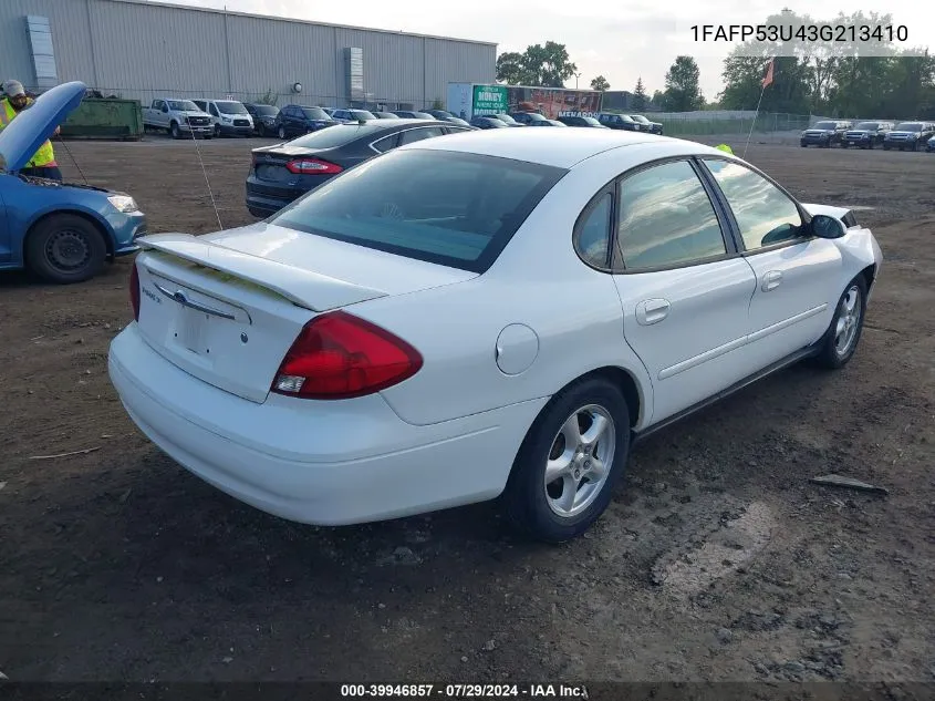 2003 Ford Taurus Se VIN: 1FAFP53U43G213410 Lot: 39946857