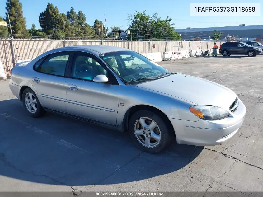 2003 Ford Taurus Ses VIN: 1FAFP55S73G118688 Lot: 39948081