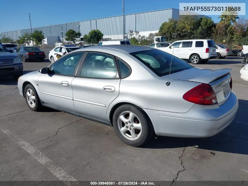 2003 Ford Taurus Ses VIN: 1FAFP55S73G118688 Lot: 39948081