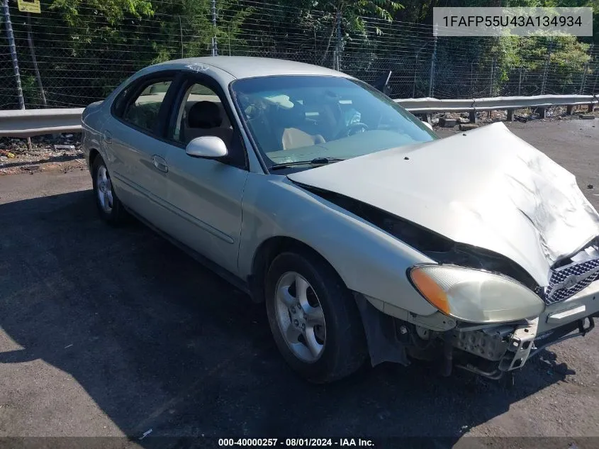 2003 Ford Taurus Ses VIN: 1FAFP55U43A134934 Lot: 40000257