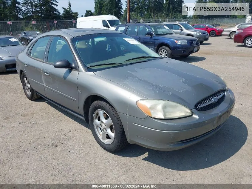 2003 Ford Taurus Ses VIN: 1FAFP55SX3A254946 Lot: 40011559