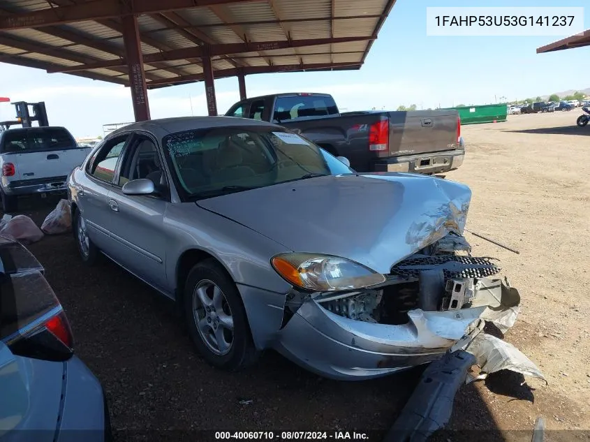 2003 Ford Taurus Se VIN: 1FAHP53U53G141237 Lot: 40060710