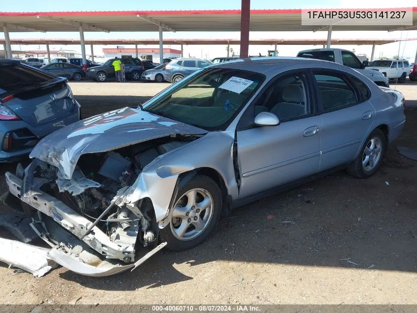 2003 Ford Taurus Se VIN: 1FAHP53U53G141237 Lot: 40060710