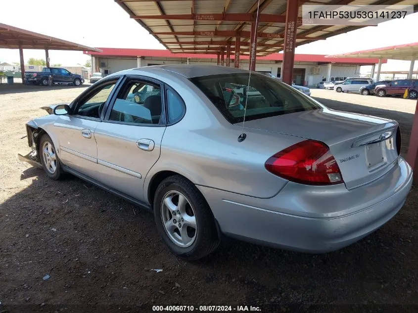 2003 Ford Taurus Se VIN: 1FAHP53U53G141237 Lot: 40060710