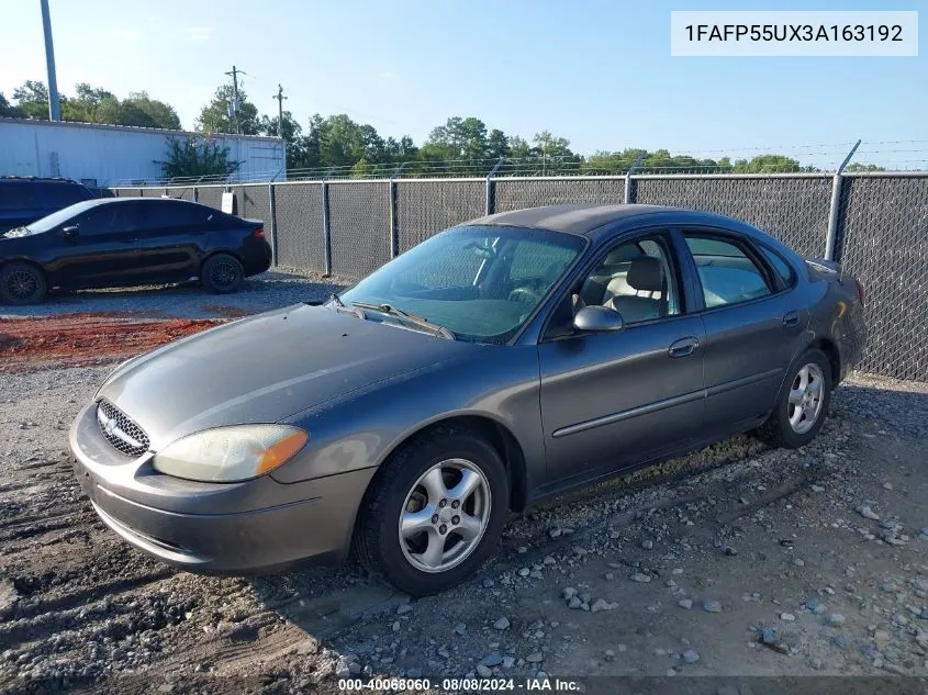 2003 Ford Taurus Ses VIN: 1FAFP55UX3A163192 Lot: 40068060