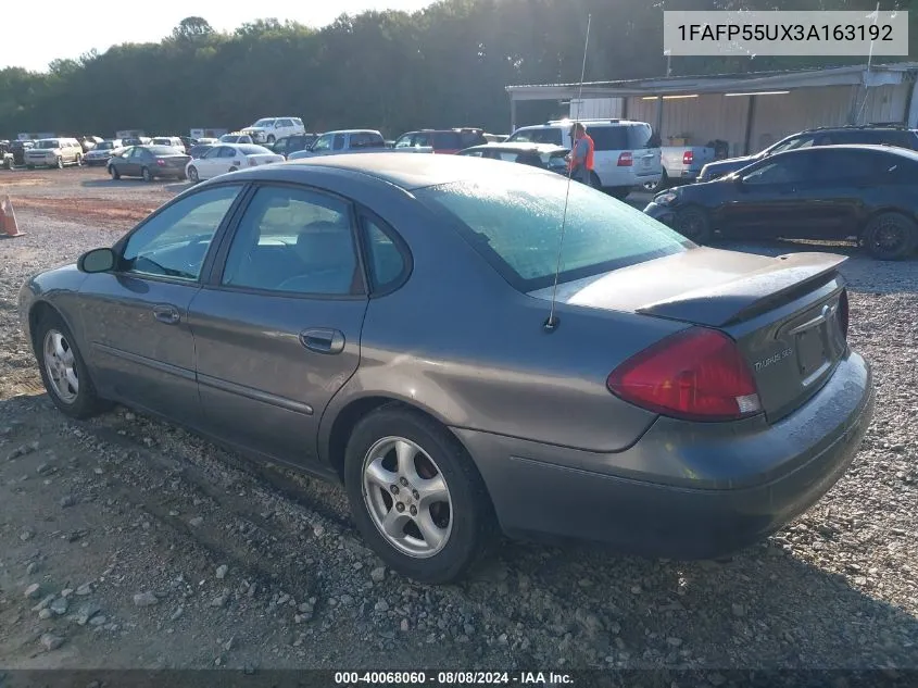 2003 Ford Taurus Ses VIN: 1FAFP55UX3A163192 Lot: 40068060