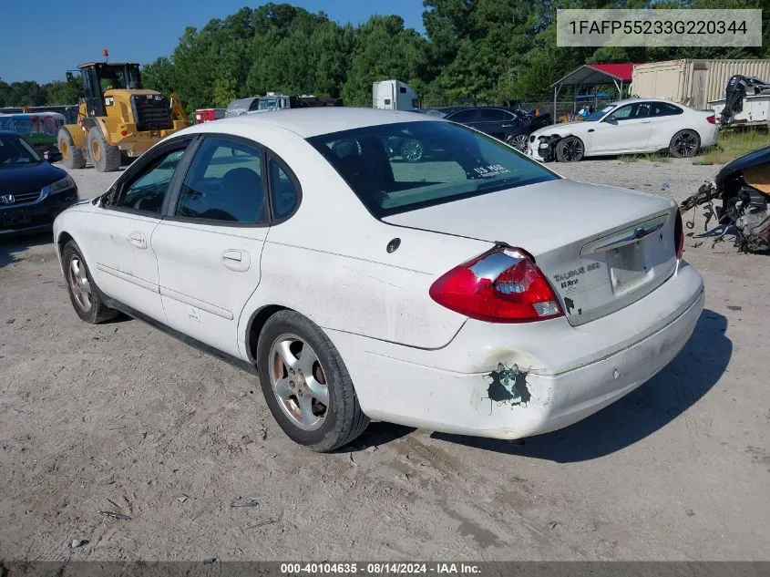 1FAFP55233G220344 2003 Ford Taurus Ses