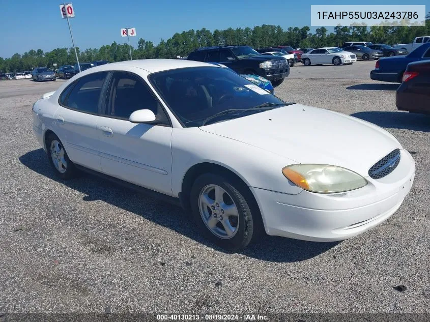 2003 Ford Taurus Ses VIN: 1FAHP55U03A243786 Lot: 40130213