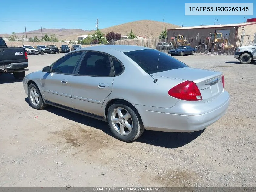 2003 Ford Taurus Ses VIN: 1FAFP55U93G269145 Lot: 40137396