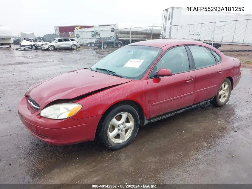 1FAFP55293A181259 2003 Ford Taurus Ses