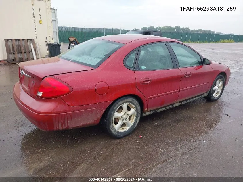 1FAFP55293A181259 2003 Ford Taurus Ses