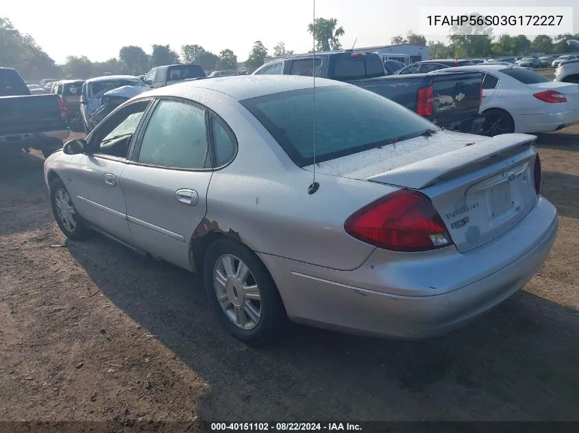 2003 Ford Taurus Sel VIN: 1FAHP56S03G172227 Lot: 40151102