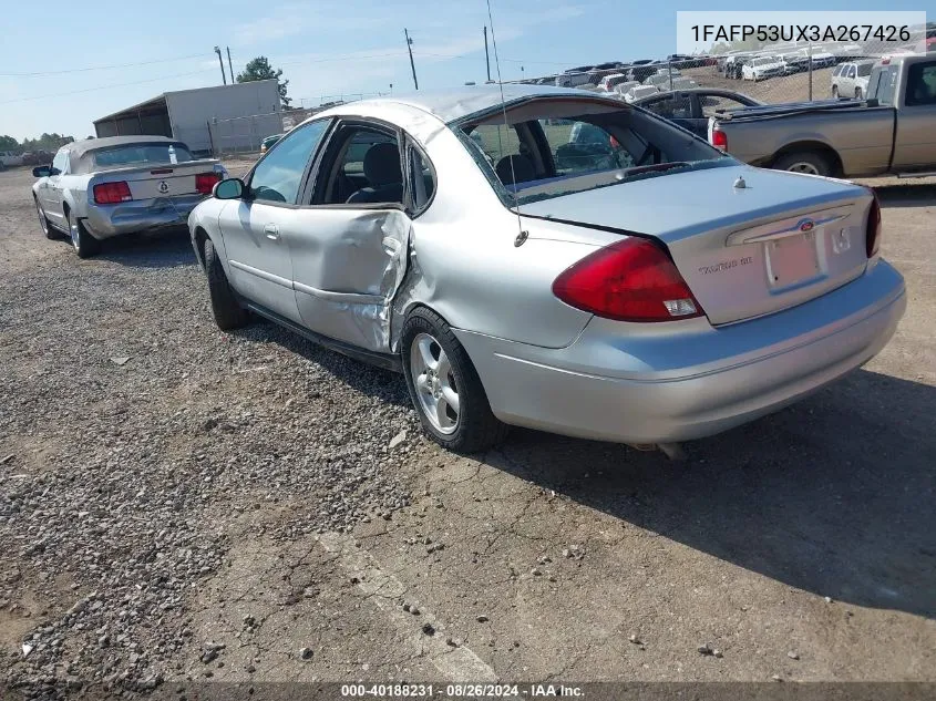 2003 Ford Taurus Se VIN: 1FAFP53UX3A267426 Lot: 40188231