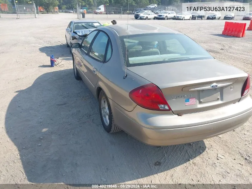 2003 Ford Taurus Se VIN: 1FAFP53U63A127423 Lot: 40219846