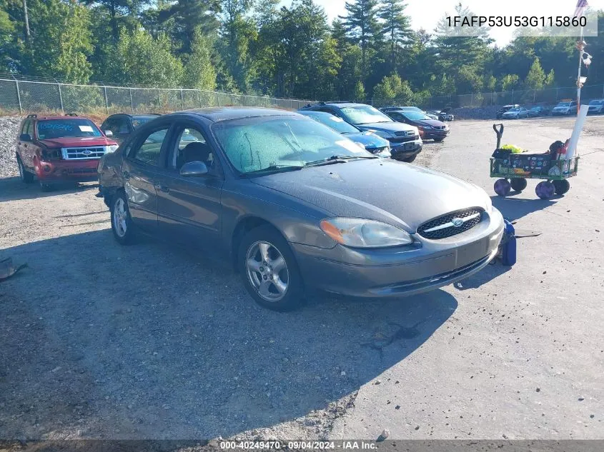 2003 Ford Taurus Se VIN: 1FAFP53U53G115860 Lot: 40249470