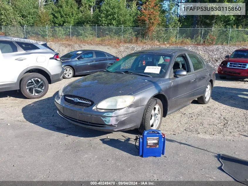 2003 Ford Taurus Se VIN: 1FAFP53U53G115860 Lot: 40249470