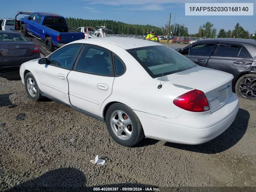 2003 Ford Taurus Ses VIN: 1FAFP55203G168140 Lot: 40288397