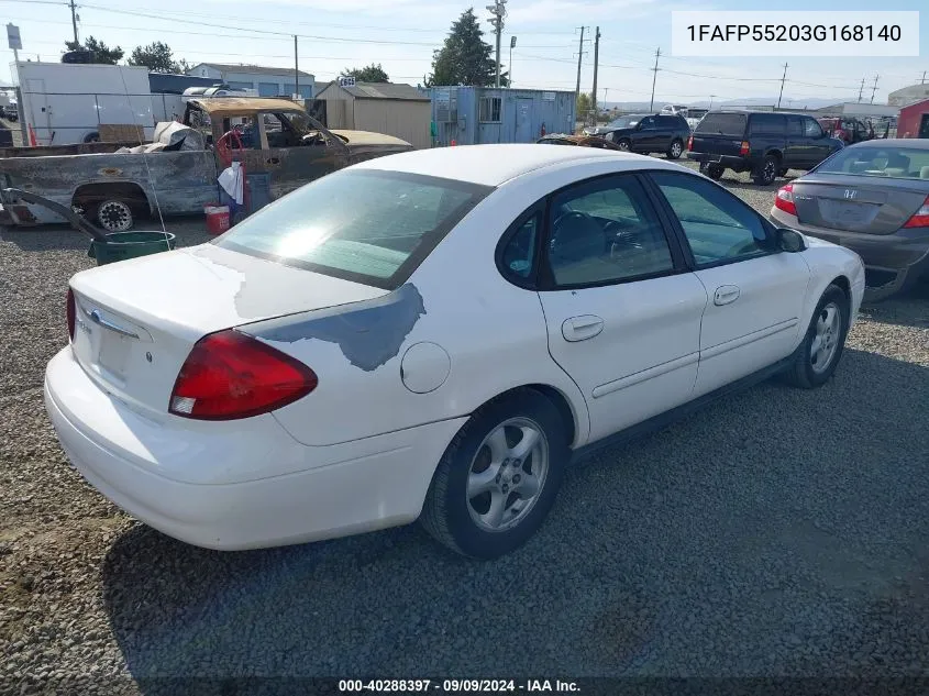 2003 Ford Taurus Ses VIN: 1FAFP55203G168140 Lot: 40288397