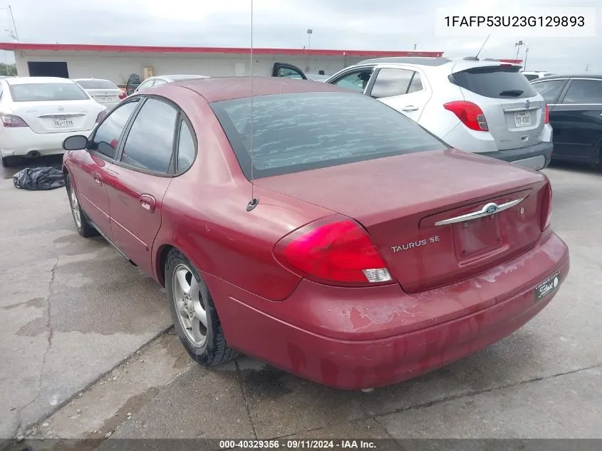 2003 Ford Taurus Se/Se Standard VIN: 1FAFP53U23G129893 Lot: 40329356