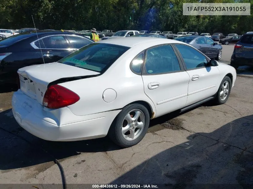 2003 Ford Taurus Ses VIN: 1FAFP552X3A191055 Lot: 40438612