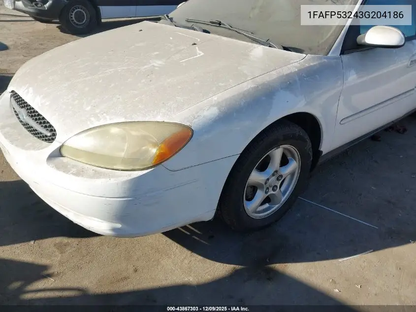 1FAFP53243G204186 2003 Ford Taurus Se