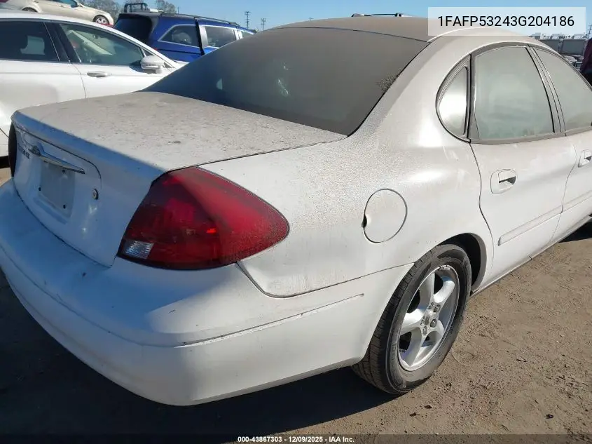1FAFP53243G204186 2003 Ford Taurus Se