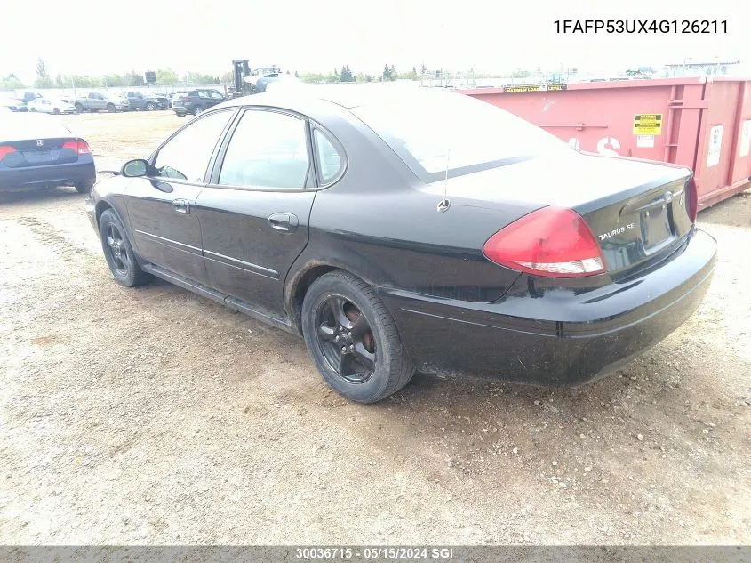 2004 Ford Taurus Se VIN: 1FAFP53UX4G126211 Lot: 30036715