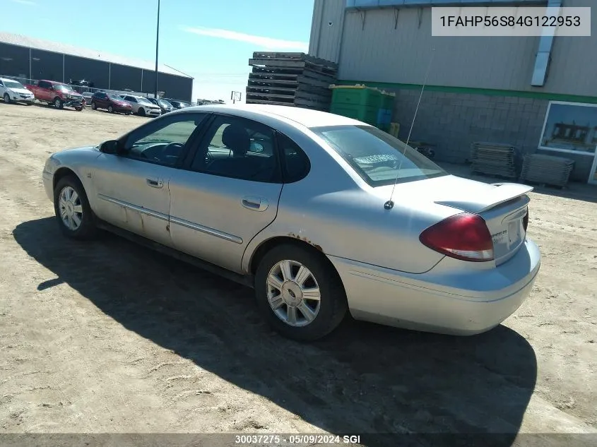 2004 Ford Taurus Sel VIN: 1FAHP56S84G122953 Lot: 30037275