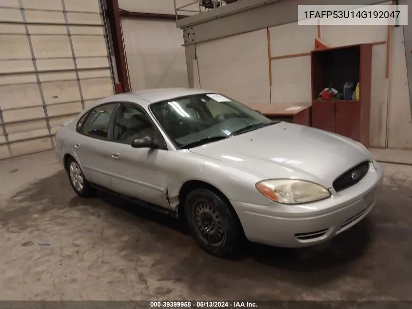 2004 Ford Taurus Se VIN: 1FAFP53U14G192047 Lot: 39399958