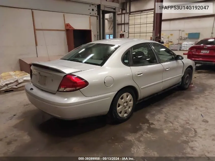 2004 Ford Taurus Se VIN: 1FAFP53U14G192047 Lot: 39399958